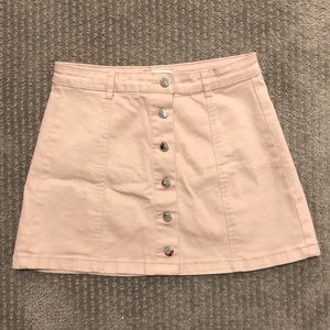 Blush Button-down Skirt